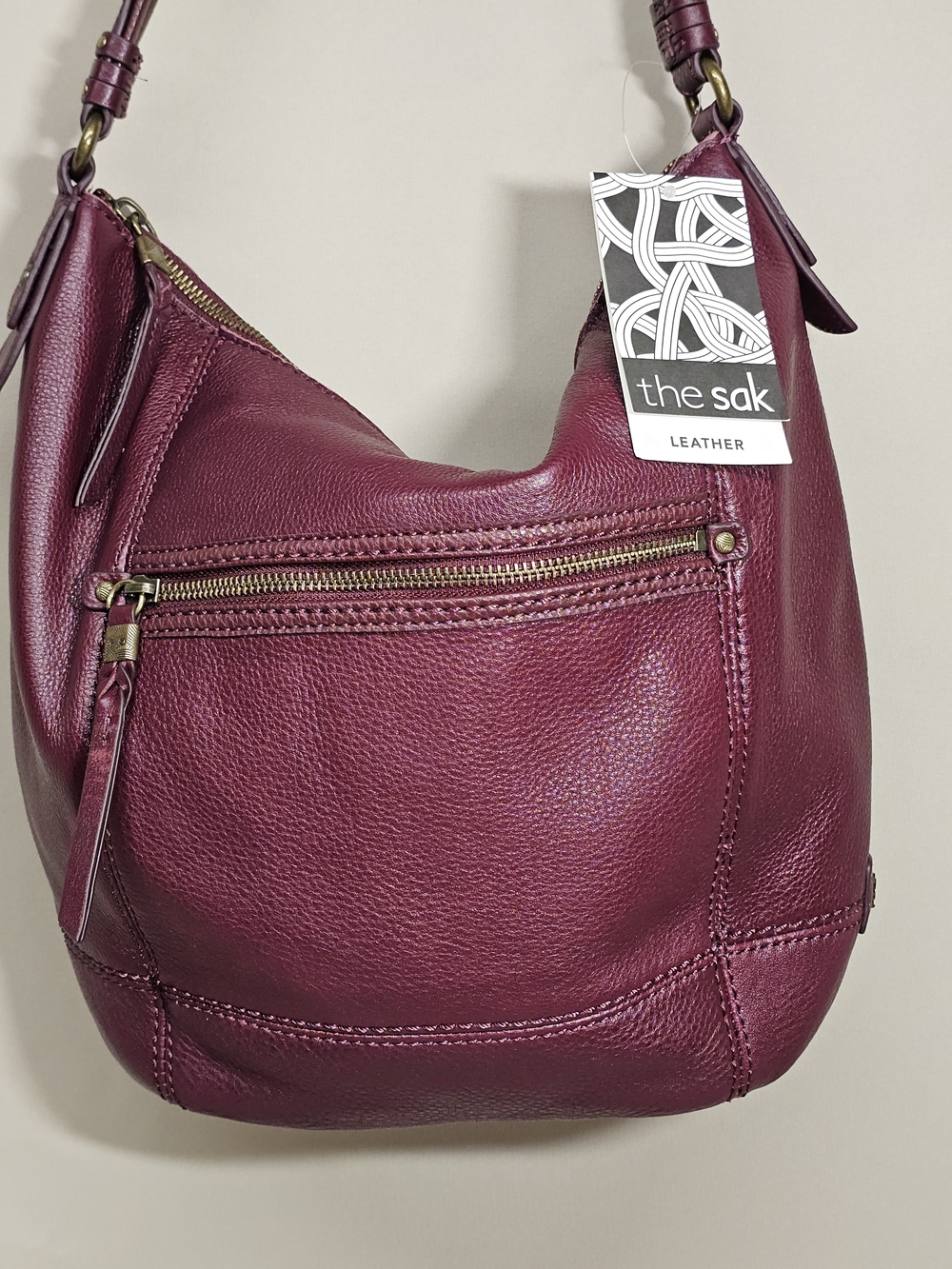 The Sak Sequoia Leather Hobo Bag in Cabernet - NWT